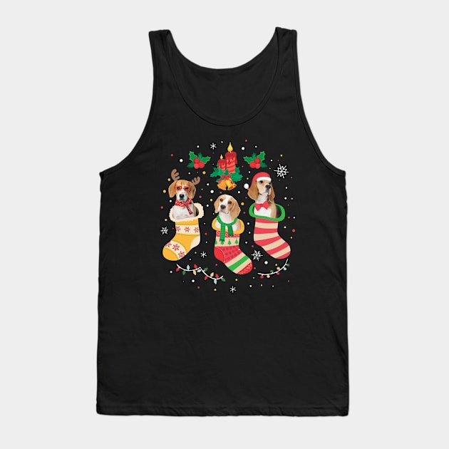 Beagle Christmas Funny Christmas Gift Tank Top by CatRobot